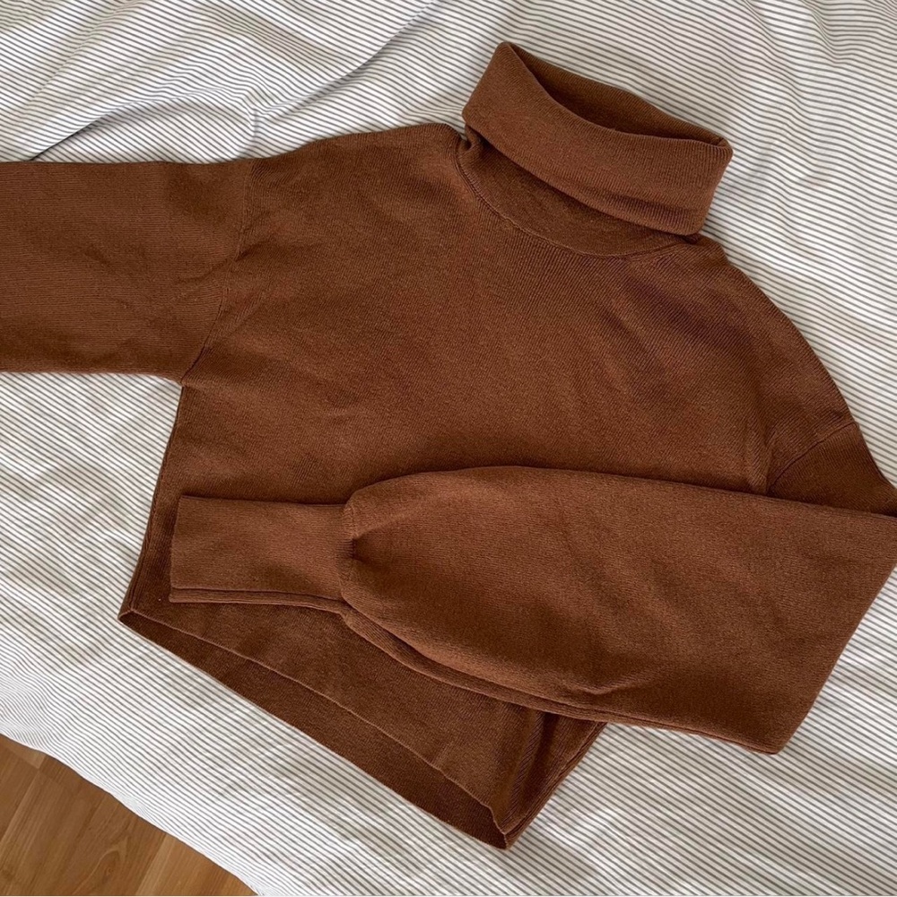 Aritzia - Wilfred Brown Wool Turtleneck Sweater